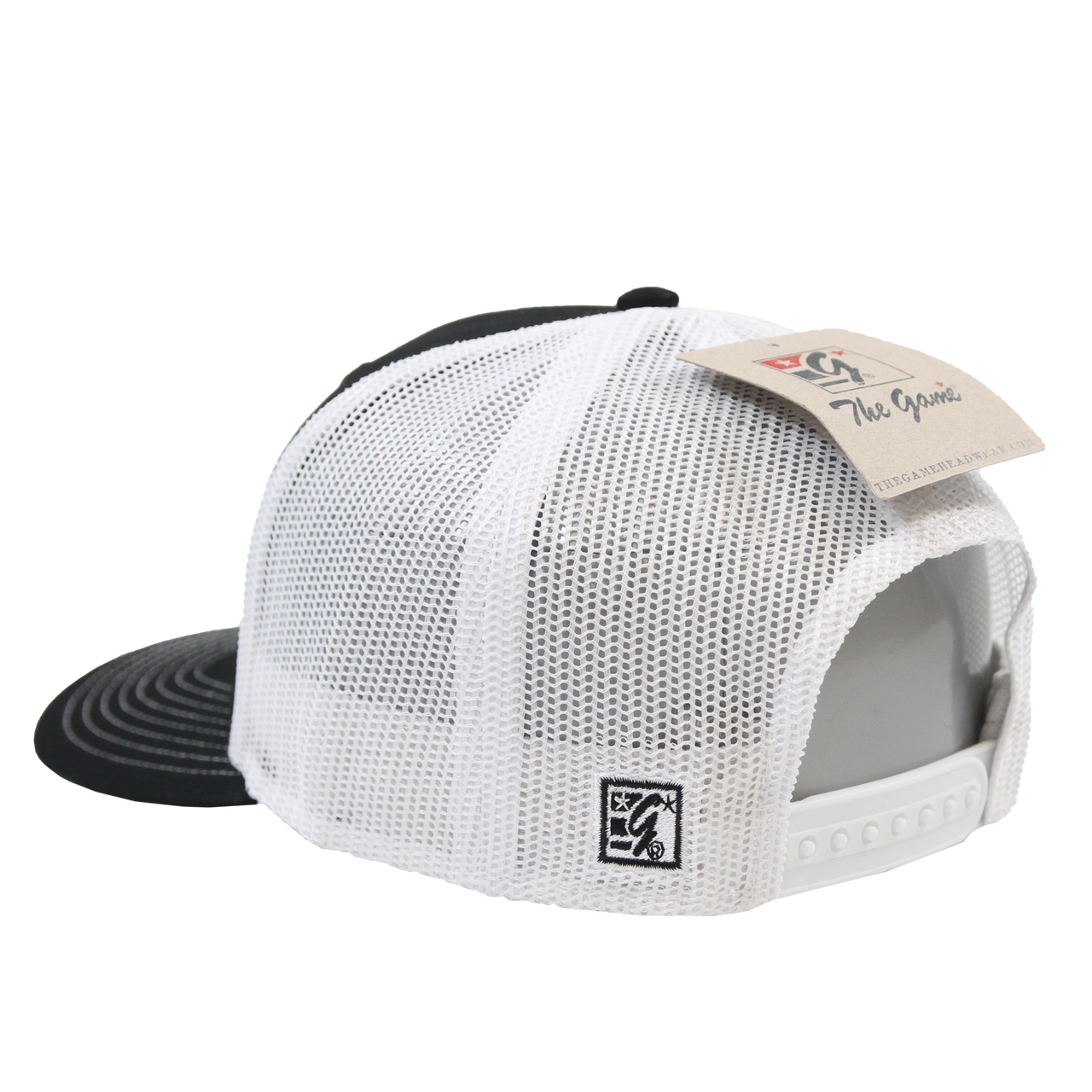 The New York Rise Trucker Hat - Black and White Mesh Back
