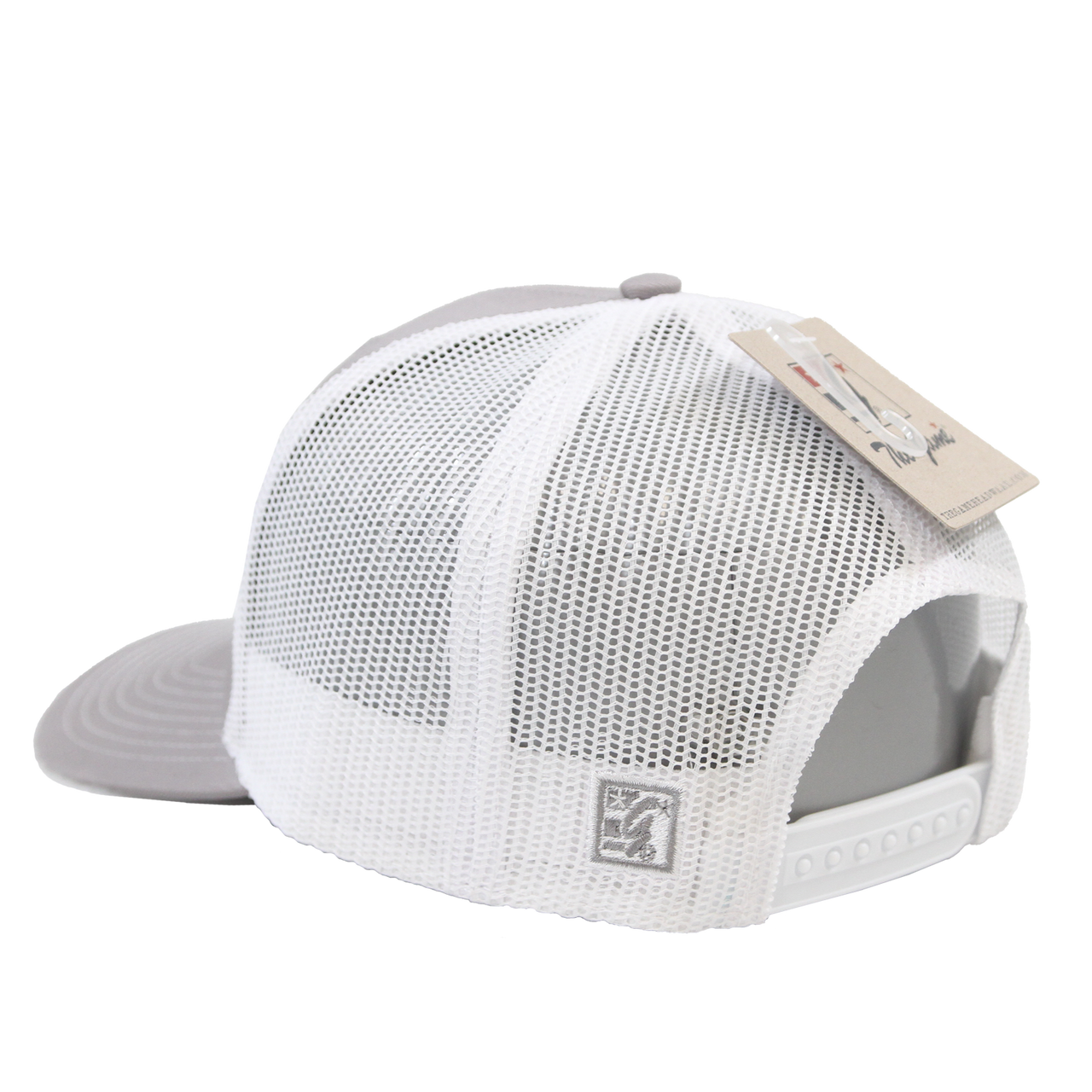 The New York Rise Trucker Hat - Grey and White Mesh Back